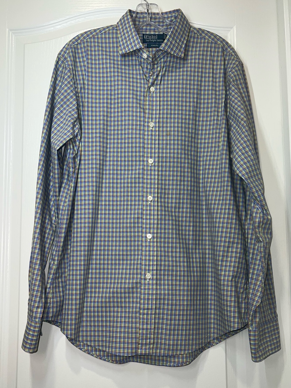 Polo Ralph Lauren Custom Fit Long Sleeve Plaid Button Down Collared Shirt Large